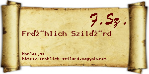 Fröhlich Szilárd névjegykártya